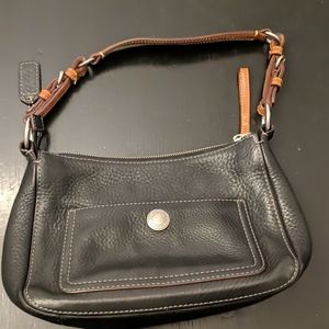 Coach Purse Black with Cognac Brown Strap